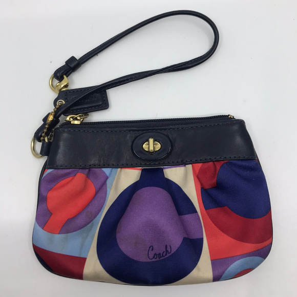 Coach Handbags - COACH Multi Color Leather Wristlet